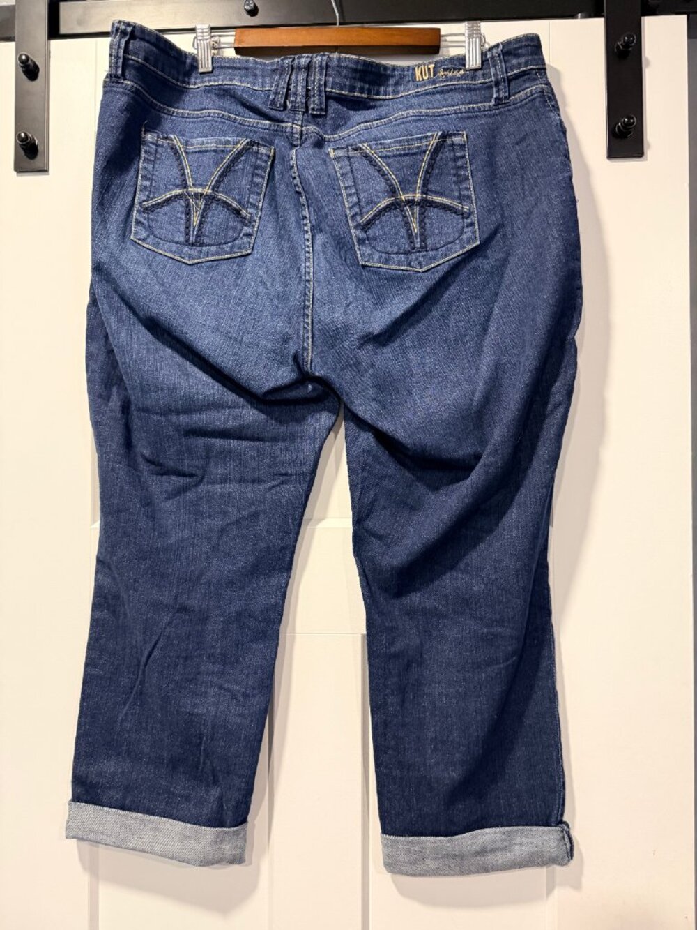 KUT from the Kloth Blue Denim Stretch Capris - Picture 3 of 5